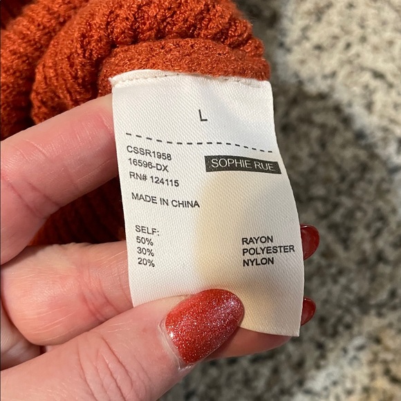 Sophie Rue pink, cream, orange sweater women’s size large - Picture 4 of 4